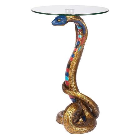 Design Toscano Renenutet Egyptian Cobra Goddess Glass-Topped Table CL5057